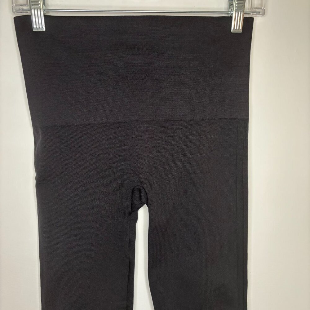 SPANX Leggings Womens L Black Nylon Spandex Slimming Tummy Control Shapewear